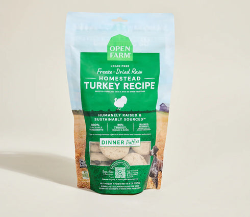 Open Farm Freeze Dried Raw Patties Dog Food - Turkey- 10.5oz Pouch